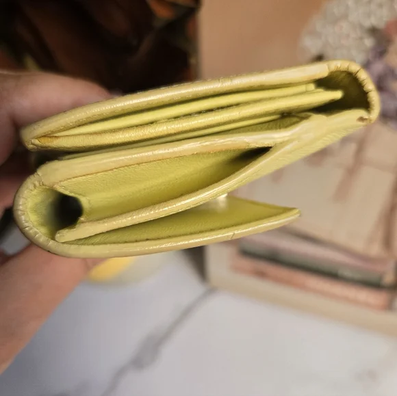 Alexander McQueen Yellow Saffiano Leather Trifold Wallet - Picture 15 of 16